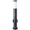 V-TAC paletto piantana portalampada E27 60cm da giardino con 2 prese schuko e sensore movimento colore grigio IP44 - 8976