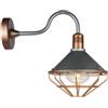 V-TAC VT-720R Lampada LED da parete forma Lanterna vintage in Vetro Portalampada E27 IP65 e Finiture in Bronzo - 8973