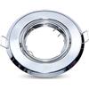 V-TAC VT-817 Portafaretto da incasso orientabile pacco 2 pezzi rotondo metallo cromato per lampadine GU10-GU5.3 - sku 8940