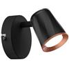 V-TAC VT-806 faretto lampada led 5W da parete nero orientabile luce da muro bianco caldo 3000K - SKU 218251