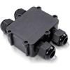 V-TAC VT-871 scatola box pvc di derivazione con 4 terminali 8-12mm interni nero IP68 - SKU 5982