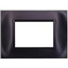 ETTROIT Placca compatibile Bticino Livinglight 3 moduli plastica quadrata colore nero