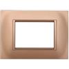 ETTROIT Placca compatibile Bticino Livinglight 3 moduli plastica quadrata colore oro