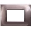 ETTROIT Placca compatibile Bticino Livinglight 3 moduli plastica quadrata colore acciaio bronzo