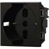 ETTROIT Presa schuko compatibile Bticino Axolute 2P+T 10/16A 250V colore nero Ettroit AN2102