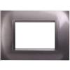 ETTROIT Placca compatibile Bticino Livinglight 3 moduli plastica quadrata colore titanio