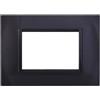 ETTROIT Placca compatibile Bticino Livinglight 3 moduli plastica quadrata colore acciaio scuro