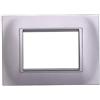ETTROIT Placca compatibile Bticino Livinglight 3 moduli plastica quadrata colore argento
