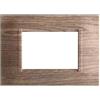 ETTROIT Placca compatibile Bticino Livinglight 3 moduli plastica quadrata colore legno scuro