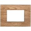ETTROIT Placca compatibile Bticino Livinglight 3 moduli plastica quadrata colore legno chiaro
