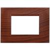 ETTROIT Placca compatibile Bticino Livinglight 3 moduli plastica quadrata colore radica