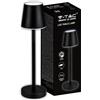 V-TAC Lampada LED da Tavolo 3W ricaricabile a batteria colore nero USB C Touch Dimmerabile 4000K luce tavolo ristorante da interno IP20 - 10194