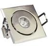 Faretto incasso led 1w orientabile quadrato nickel bianco caldo 2700k + driver