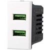 ETTROIT Presa Caricatore doppia USB Type-A compatibile Bticino Axolute 5Vdc 2.1A colore bianco Ettroit AB2402