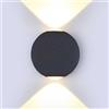 V-TAC VT-836 Lampada LED COB 6W da parete alluminio nero wall light bianco caldo 3000K IP65 - SKU 8303