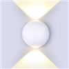 V-TAC VT-836 Lampada LED COB 6W da parete alluminio bianco wall light bianco caldo 3000K IP65 - SKU 8301