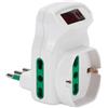 FANTON 87317 Adattatore triplo da spina piccola 10A a 2 prese bipasso 16A - 1 presa bipasso schuko con interruttore