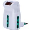 FANTON Adattatore triplo spina italiana 2P+T 10A + 3 prese bipasso italiane + interruttore automatico di sovraccarico 87315