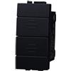 ETTROIT LN1204 Interruttore Doppio Interblocco Saliscendi 10A Colore nero Compatibile Con Bticino Living International