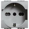Bticino NT4140/16 presa schuko tedesca 2P+T per serie Living Light grigio tech