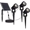 V-TAC VT-11031 Faretto led con picchetto lampada da giardino con pannello solare 3 pz x1.2W colore nero luce 3000k IP65 - 20489