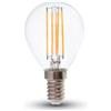 V-TAC VT-2486 Lampadina led 6W E14 2700k lampada filamento 130lm/w goccia P45 vetro trasparente sku 2854