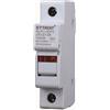 ETTROIT JX12138 Portafusibili - Supporto per fusibili cilindrici Base RT18-32 1P DIN 10 x 38mm AC/DC