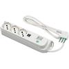 FANTON Multipresa OMEGA 3 prese bipasso schuko + 2 prese USB-A 5V 2,1A cavo 1,5 m. spina italiana 10A+ interruttore automatico luminoso di sovraccarico 474504ECO