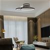 V-TAC VT-7762 Lampadario led forma astratta rotondo circolare 54W in alluminio Triac dimmerabile colore nero luce 4000K 530mm- 6923