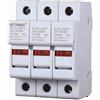 ETTROIT JX12338 Portafusibili Supporto per fusibili cilindrici Base RT18-32 32A 3P DIN 10 x 38mm AC/DC