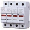 ETTROIT JX12438 Portafusibili Supporto per fusibili cilindrici Base RT18-32 4P DIN 10 x 38mm AC/DC