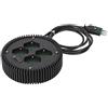 FANTON Multipresa ROTONDA industriale in PVC 4 prese bipasso schuko cavo 2 m. + interruttore di sovraccarico 420404