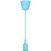 V-TAC VT-7228 Portalampada a sospensione E27 decorativo pendente 1MT in silicone colore azzurro - 3482