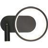 V-TAC VT-7906 Lampada da parete LED applique moderno a cerchio 14W in Metallo corpo nero 25cm luce 3000K - 14981