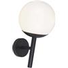 V-TAC VT-1224 Portalampada E27 sfera Opale lampada obliqua applique da giardino colore Nero 200mm IP44 - 11824