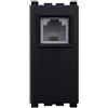 ETTROIT presa telefonica RJ11 connettore telefono colore NERO compatibile Vimar Arkè - VA2354