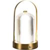 V-TAC VT-1057 Lampada LED da Tavolo 1W cct 3in1 colore oro stile antico ricaricabile con USB C Touch Dimmerabile 12cm - 7989