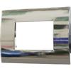 ETTROIT Placca Plastica 3P Colore Cromato Lucido Serie Venus Compatibile Con Vimar Arke VA83313