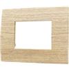 ETTROIT Placca Plastica 3P Colore Legno Chiaro Serie Venus Compatibile Con Vimar Arke VA83304