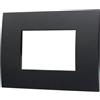 ETTROIT Placca Plastica 3P 3 posti Serie Venus Colore Nero Compatibile Con Vimar Arke VA83302