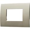 ETTROIT Placca Plastica Serie Venus 3P Colore Titanio Compatibile Con Vimar Arke VA83308