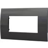 ETTROIT Placca Plastica Serie Venus 4P Colore Acciaio Scuro Compatibile Con Vimar Arke VA83407