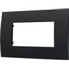 ETTROIT Placca Plastica Serie Venus 4P Colore Nero Compatibile Con Vimar Arke VA83402