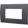 ETTROIT Placca 4p Plastica Serie Venus Colore Nero Brillante Compatibile Con Vimar Arke VA83424