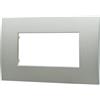 ETTROIT Placca 4P Plastica Serie Venus Colore Silver Compatibile Con Vimar Arke VA83406