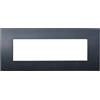 Ettroit VA83702 Placca serie Venus, 7 moduli, plastica, nera, compatibile con serie Vimar Arkè