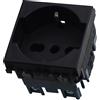 ETTROIT Presa Schuko 2P+T 16A Colore Nero Compatibile Con Vimar Arke VA2102
