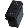 ETTROIT Pulsante Saliscendi Commutatore doppio interblocco 2P 10A Tapparelle Colore Nero Compatibile Con Vimar Arke - VA1204