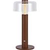 V-TAC VT-1049 Lampada da Tavolo led 1W Colore Marrone e Bianco Trasparente a batteria touch Dimmerabile 3000K - 7945