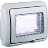 ETTROIT Placca con coperchio 3P IP55 custodia idrobox compatibile Bticino Living colore GRIGIO - LG2703